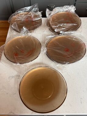 Pottery Barn Amber Dessert salad plates Set of 8